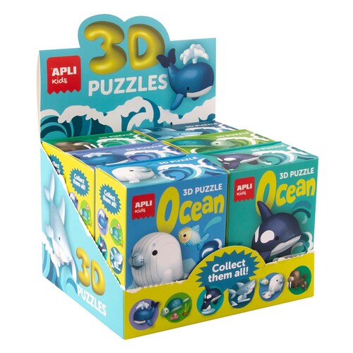 PUZZLE 3D OCEANO SURTIDO - 6U EXPOSITOR