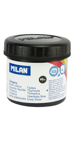 TEMPERA 40ML NEGRA 6U CAJA