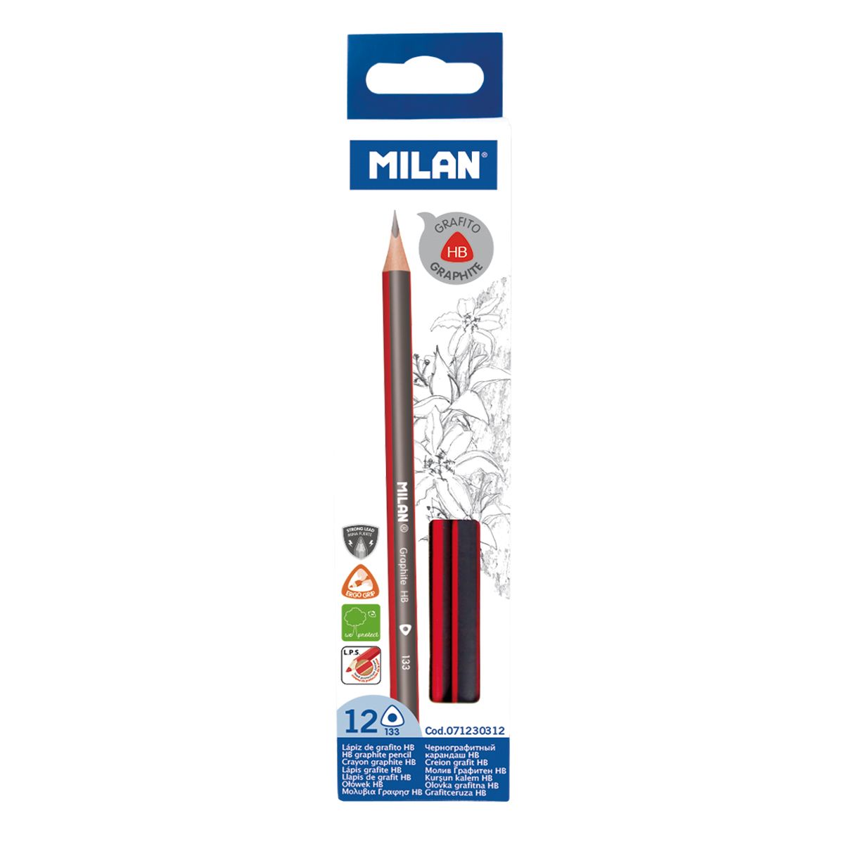 LAPIZ GRAFITO 133 HB TRIANGULAR - 12U CAJA MILAN
