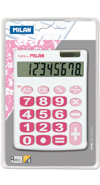 BLISTER CALCULADORA MESA 8 DIGITOS BLANCA/ROSA T. GRANDES