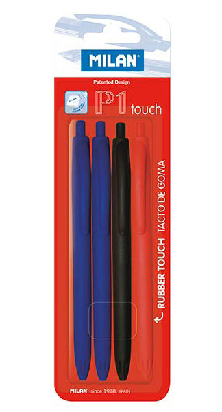 BLISTER BOLI MILAN P1 TOUCH 4U (2 AZULES + 1 NEGRO + 1 ROJO