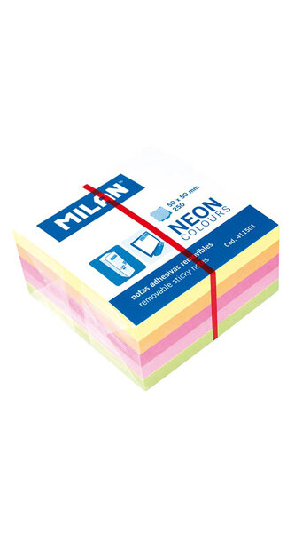 TACO NOTAS QUITA Y PON 50X50 COLORES NEON -MINICUBO