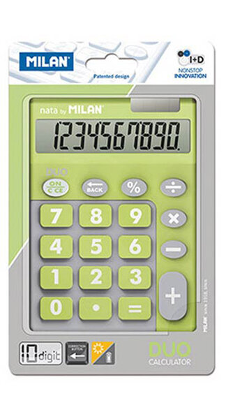 BLISTER CALCULADORA MESA 10 DIGITOS VERDE DUO T. GRANDES