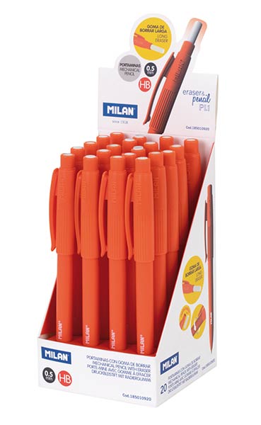 PORTAMINAS 05MM HB PL1 TOUCH NARANJA 20U EXPOSITOR