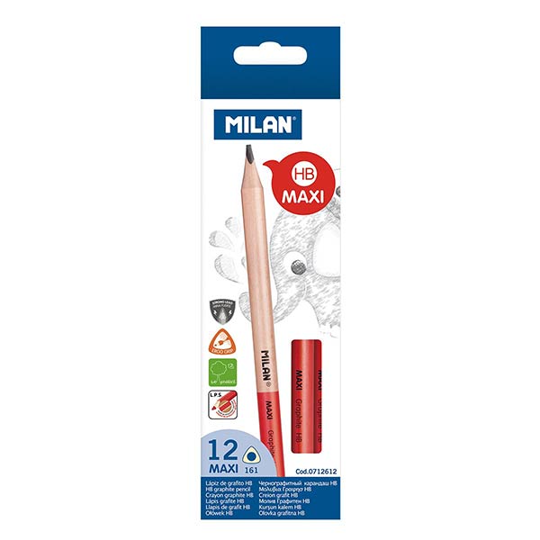 LAPIZ GRAFITO MAXI HB MILAN 161 TRIANGULAR - 12U CAJA
