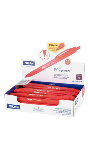 BOLI P07 TOUCH DRY 07MM GEL ROJO - 25U CAJA