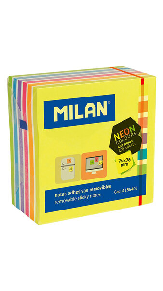 TACO NOTAS QUITA Y PON 76X76 NEON Y FLUOR CUBO (MILAN)
