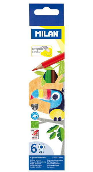 LAPICES COLORES HEXAGONALES SURTIDOS 6U CAJA