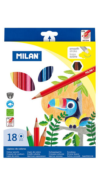 LAPICES COLORES HEXAGONALES SURTIDOS 18U CAJA