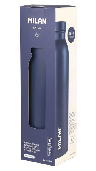 BOTELLA 591ML AZUL MARINO ACERO INOXIDABLE ISOTERMICA MILAN