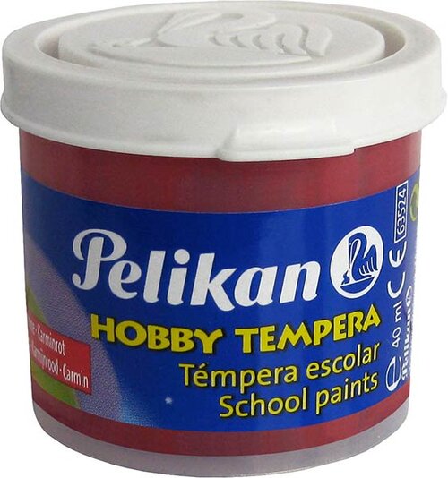 TEMPERA ESCOLAR 40ML CARMIN - CAJA 6U