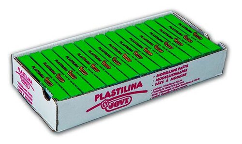 PLASTILINA MEDIANA VERDE CLARO CAJA 15
