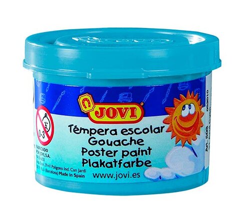 TEMPERA ESCOLAR 35 ML AZUL CYAN CAJA 5