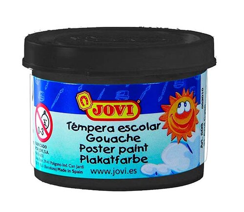 TEMPERA ESCOLAR 35 ML NEGRO CAJA 5