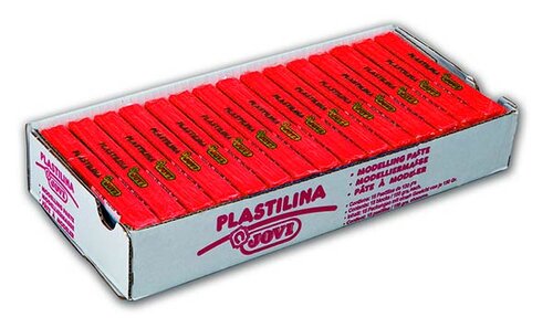 PLASTILINA MEDIANA ROJO CAJA 15