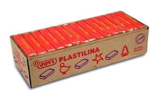 PLASTILINA GRANDE ROJO CAJA 15
