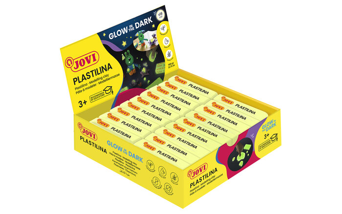 PLASTILINA PEQUEA FOSFORESCENTE 18U CAJA GLOW IN THE DARK