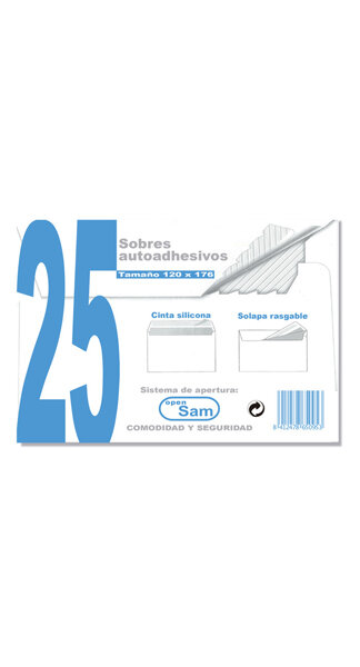 SOBRE OPEN 176 120X176 25U PACK-CAJA 20