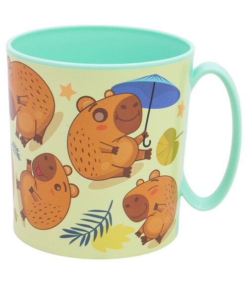 TAZA INFANTIL PLASTICO 390ML PARA MICROONDAS CAPIBARA