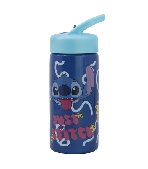 BOTELLA 410ML PP PLAYGROUND C/PAJITA STITCH PALM