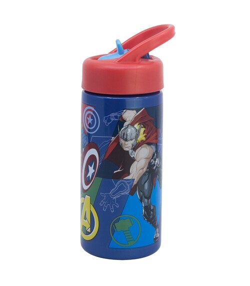 BOTELLA 410ML PP PLAYGROUND C/PAJITA AVENGERS SEVEN WONDERS