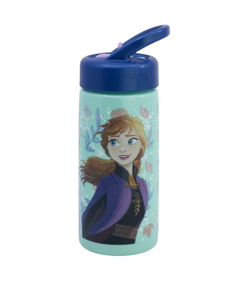 BOTELLA 410ML PP PLAYGROUND C/PAJITA FROZEN SNOWY TALE
