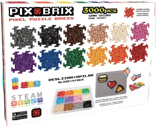 SET 3000 PIEZAS COLORES SURTIDOS PIX BRIX GAMA OSCURA