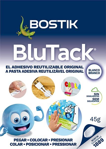 MASILLA BLU-TACK BLANCA 45GR CAJA 12 PRECORTADA CUADRADOS