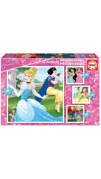 PUZZLE PROGRESIVO 12-16-20-25 PIEZAS PRINCESAS DISNEY