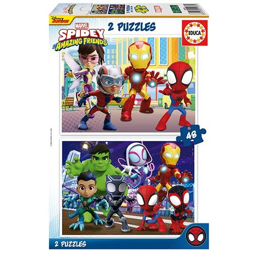 PUZZLE 2 X 48 PIEZAS SPIDEY & HIS AMAZING FRIENDS