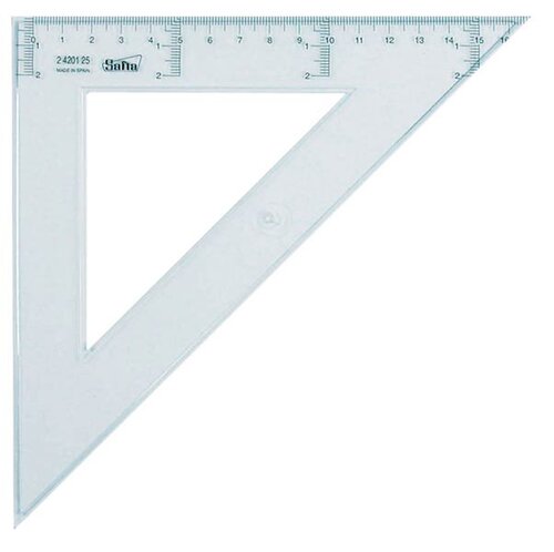 ESCUADRA 25 CM ESCOLAR CRISTAL-CAJA 20