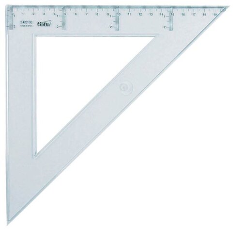 ESCUADRA 30 CM ESCOLAR CRISTAL-CAJA 20U