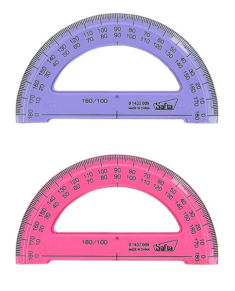 SEMICIRCULO 9 CM COLORES PLASTICO CAJA 20U