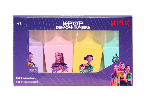SET 4 ROTU FLUOR K-POP DEMON HUNTERS STATIONERY