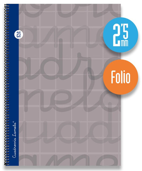 BLOCK LAMELA FOLIO 2,5MM 80H GRIS T.EXTRADURA-PACK 5