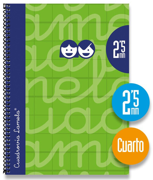 BLOCK LAMELA CUARTO 2,5MM 80H VERDE T.EXTRADURA-PACK 5