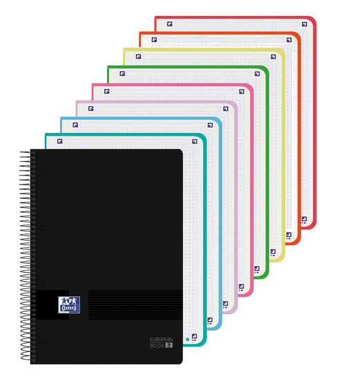 BLOCK A4+ 5X5 160H PP NEGRO 8 COLORES BANDA - PACK 5U