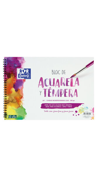 BLOCK ACUARELA A4+ LISO 10H 300GR ESPIRAL - CAJA 20