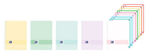 BLOCK A4+ 5X5 160H PP PASTEL 8 COLORES BANDA - PACK 5U