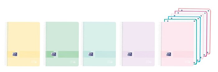 BLOCK A4+ 5X5 120H PASTEL TAPA PLASTICO OPACO - PACK 5