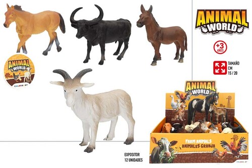 EXPOSITOR 12 ANIMALES GRANJA 15/20CM SURTIDOS