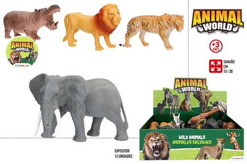 EXPOSITOR 12 ANIMALES JUNGLA 15/20CM SURTIDOS