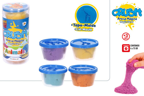 SET 4 BOTES ARENA MAGICA - ANIMALES COLORES SURTIDOS