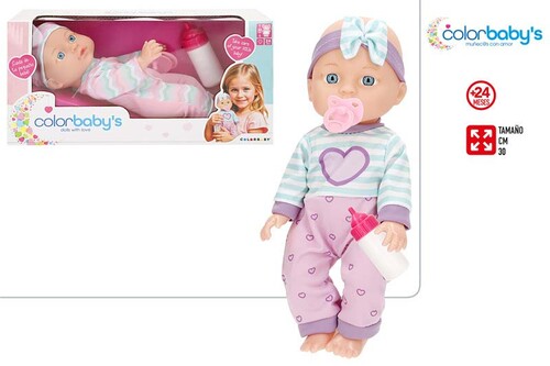 MU�ECA BEBE 30CM CON ACCESORIOS 2 MODELOS SURTIDOS