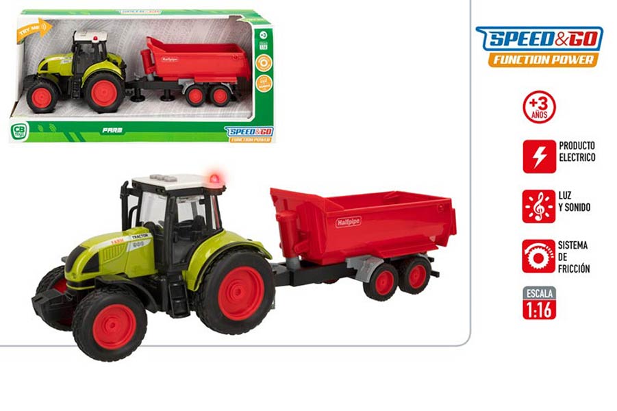 TRACTOR CON FRICCION CON LUZ Y SONIDO SPEED&GO