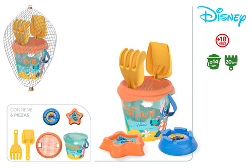 CUBO PLAYA CASTILLO C/3 ACCESORIOS DISNEY STITCH