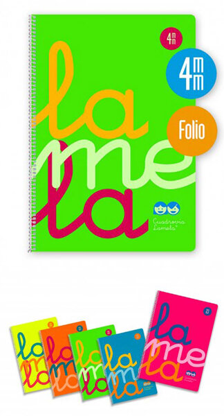 BLOCK LAMELA FOLIO 4MM 80H SURTIDO PP 90GR-PACK 5U