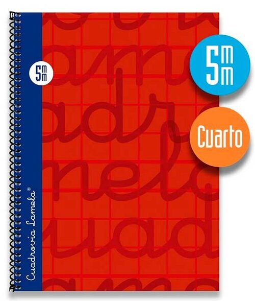 BLOCK LAMELA CUARTO 5MM 80H ROJO T.EXTRADURA-PACK 5U