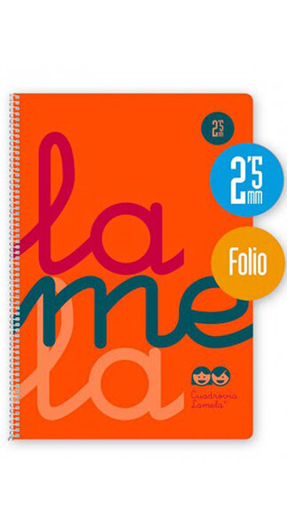 BLOCK LAMELA FOLIO 2,5MM 80H NARANJA PP 90GR-PACK 5U