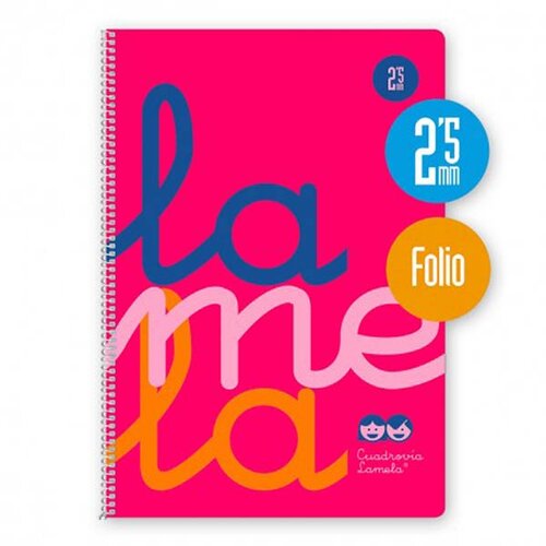 BLOCK LAMELA FOLIO 2,5MM 80H ROSA PP 90GR-PACK 5U